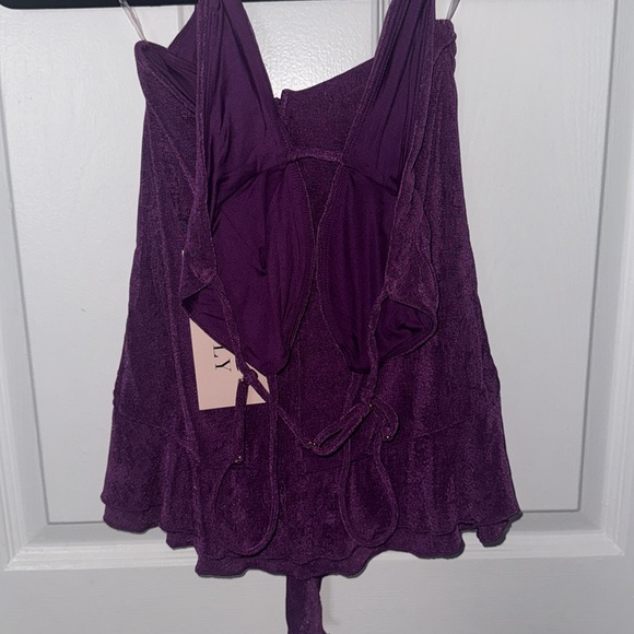 Cerai
Ruffle-Trim Cut-Out Mini Dress in Grapes - Picture 4 of 5